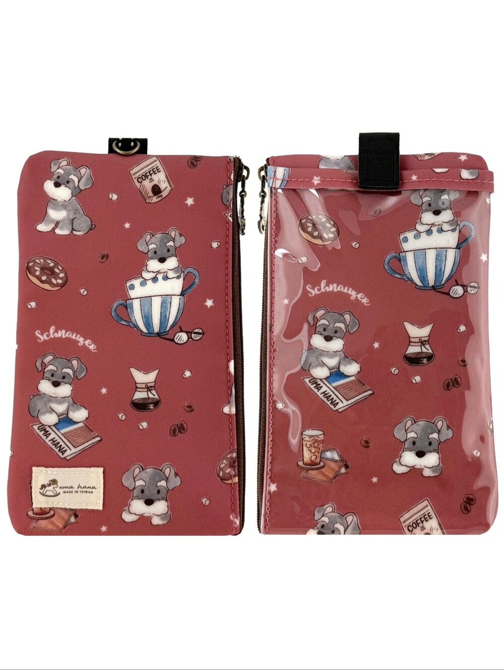 Waterproof Schnauzer Phone Case Pouch W/ Neck Strap